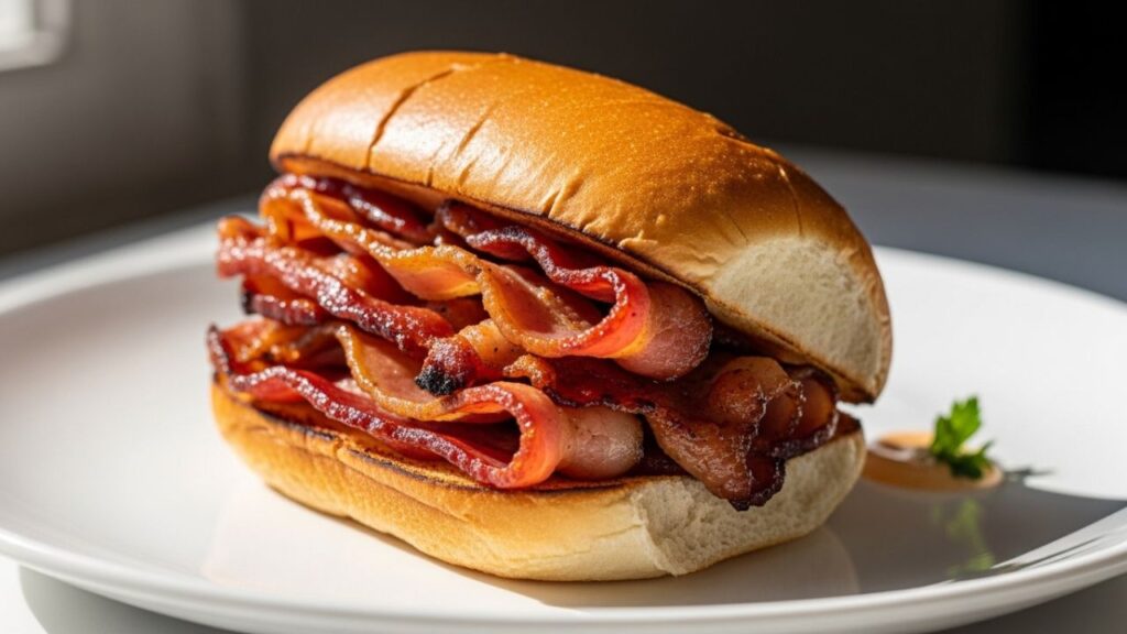 Assembled bacon roll