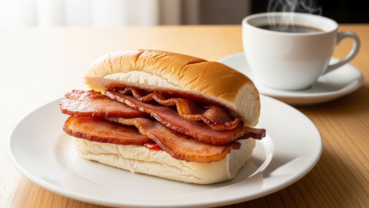 North Star bacon roll on plate